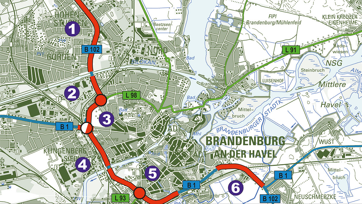 B 1/ B 102 Ausbau Der Ortsdurchfahrt Brandenburg An Der Havel - ProVIA ...